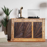 Indian Hand Carved Solid Hard Wood 3 Door Sideboard C16